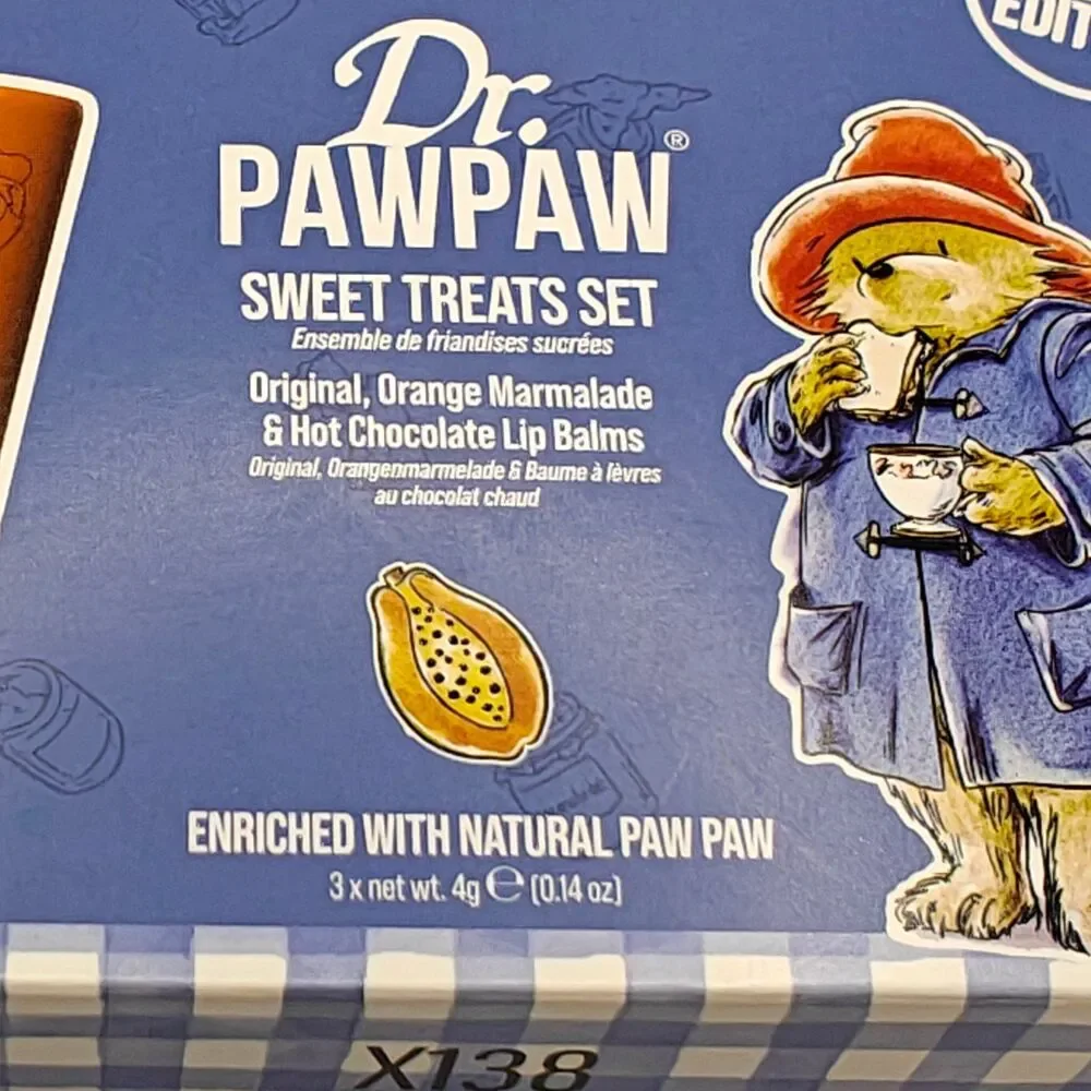 Paddington x Dr. PawPaw Sweet Treats Lip Balm Set of 3 New Authentic